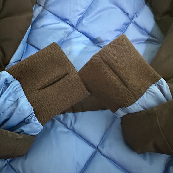J Crew Nordic Down Parka Jacket Women XS Blue Water Resist Pockets Sherpa Hood - Picture 7 of 16